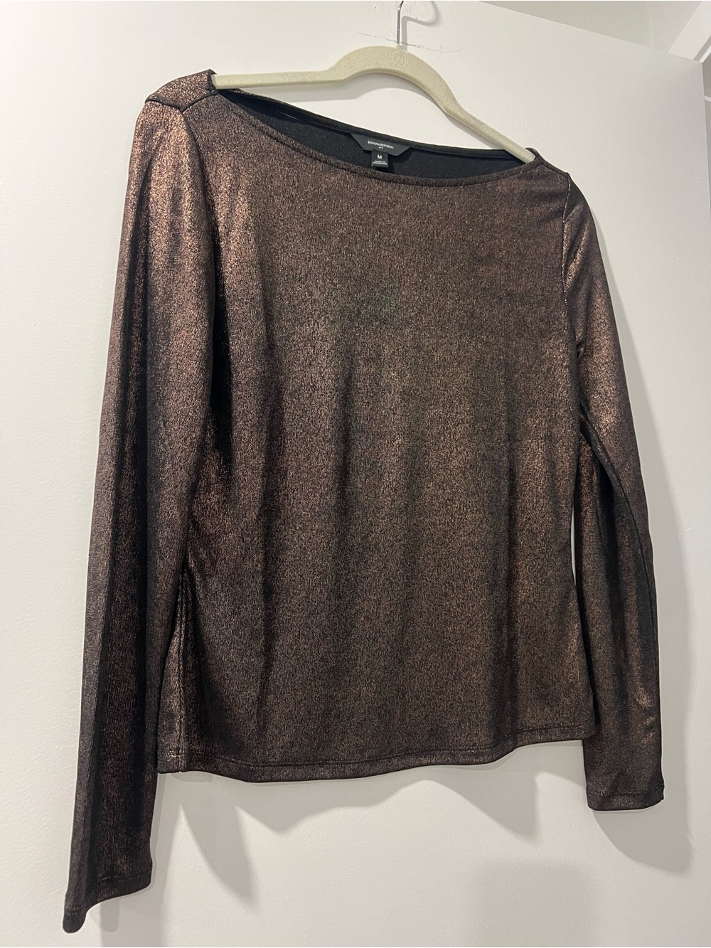 Banana Republic Factory Metallic Bronze-Effect Long Sleeve Top